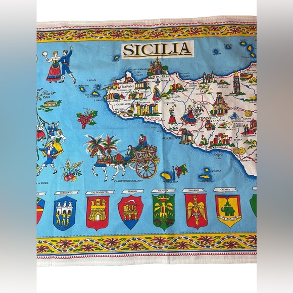 Vintage Sicilia—Italy 100% Cotton Tea Towel - Picture 4 of 6